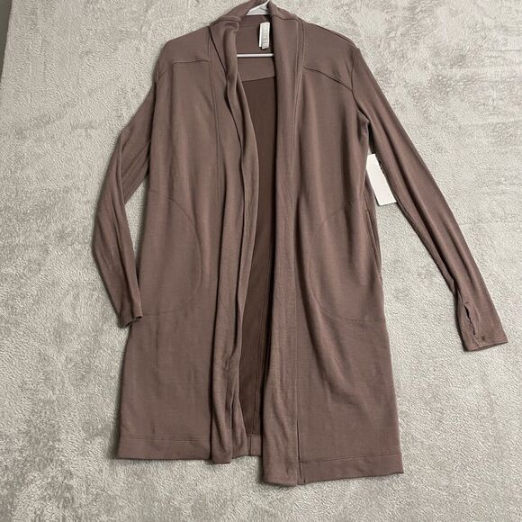 Athleta Cardigan Women’s XXS Mauve Coaster Long Wrap Nirvana Soft Dumb Hole New - Picture 1 of 15